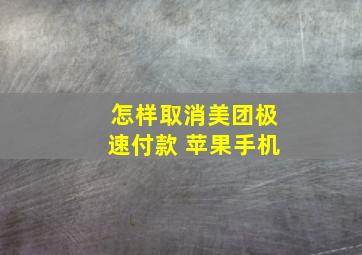 怎样取消美团极速付款 苹果手机